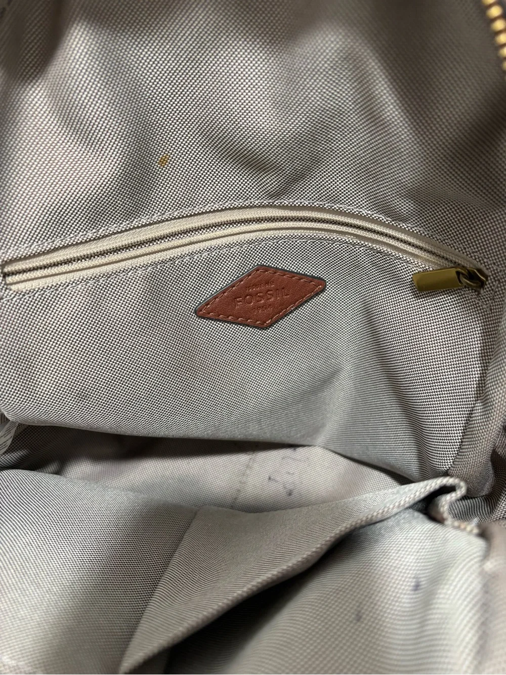 Fossil Cognac Brown Leather Tote